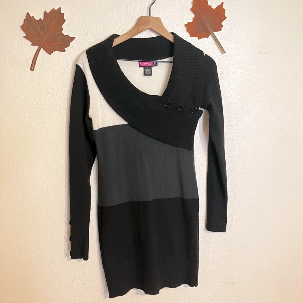 Say What Color Block Sweater Dress Size S
